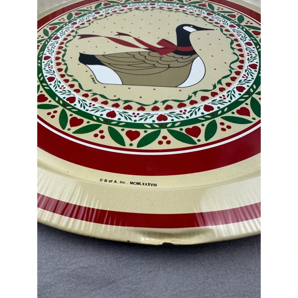 Vintage Goose Decorative Tin Serving Tray Country Farmhouse Kitchen Decor‎ 13in